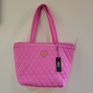 Vera New York Wisteria Nylon Quilted Tote Bag Rose Pink